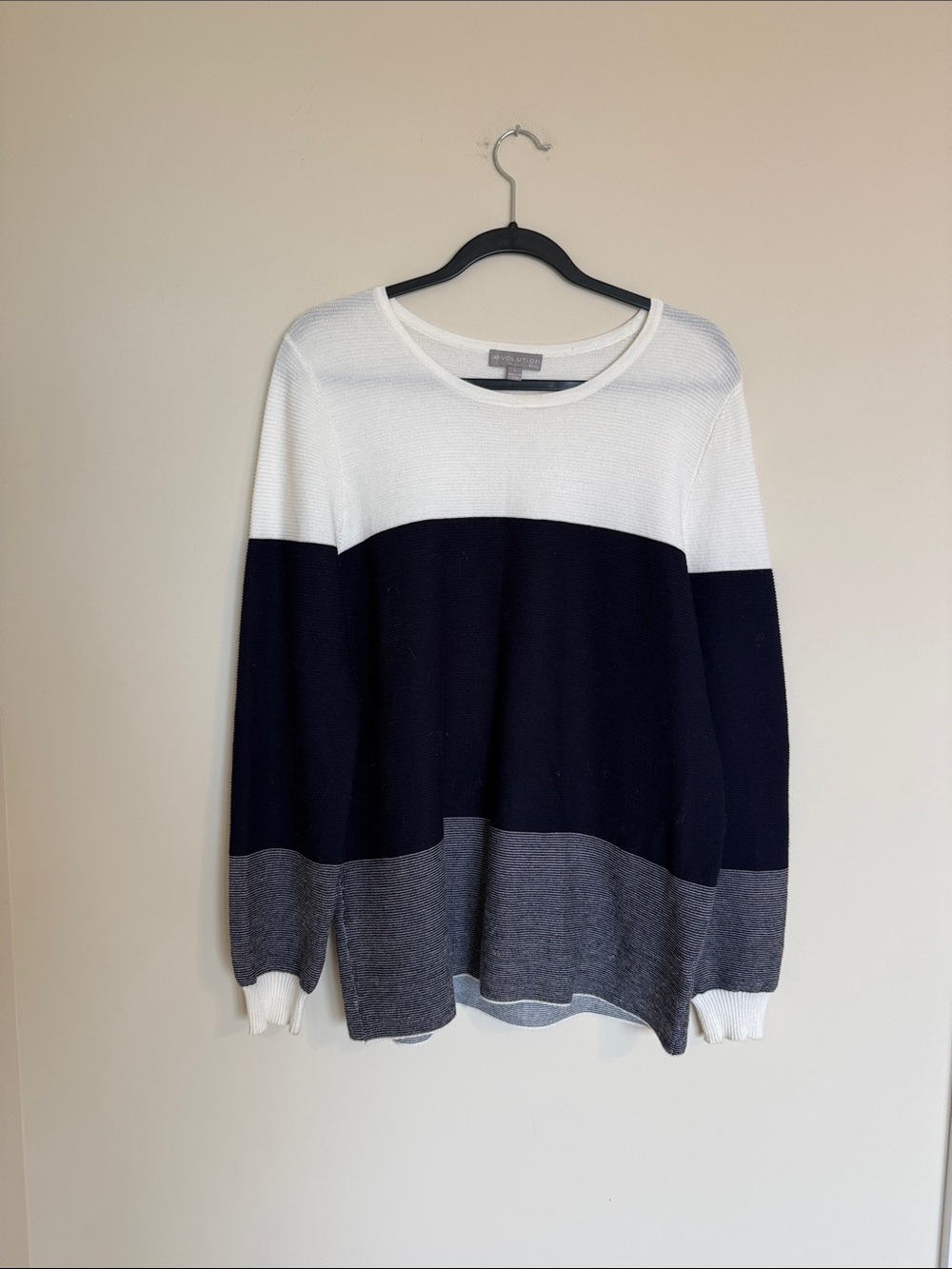 Evolution by Cyrus Colorblock Striped Sweater SZ L